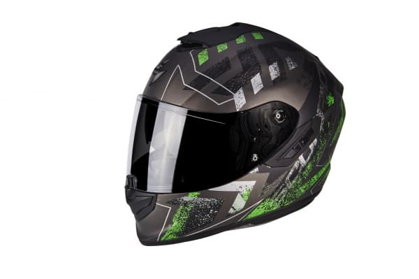 Moto přilba SCORPION EXO-1400 AIR PICTA matná stříbrno/zelená
