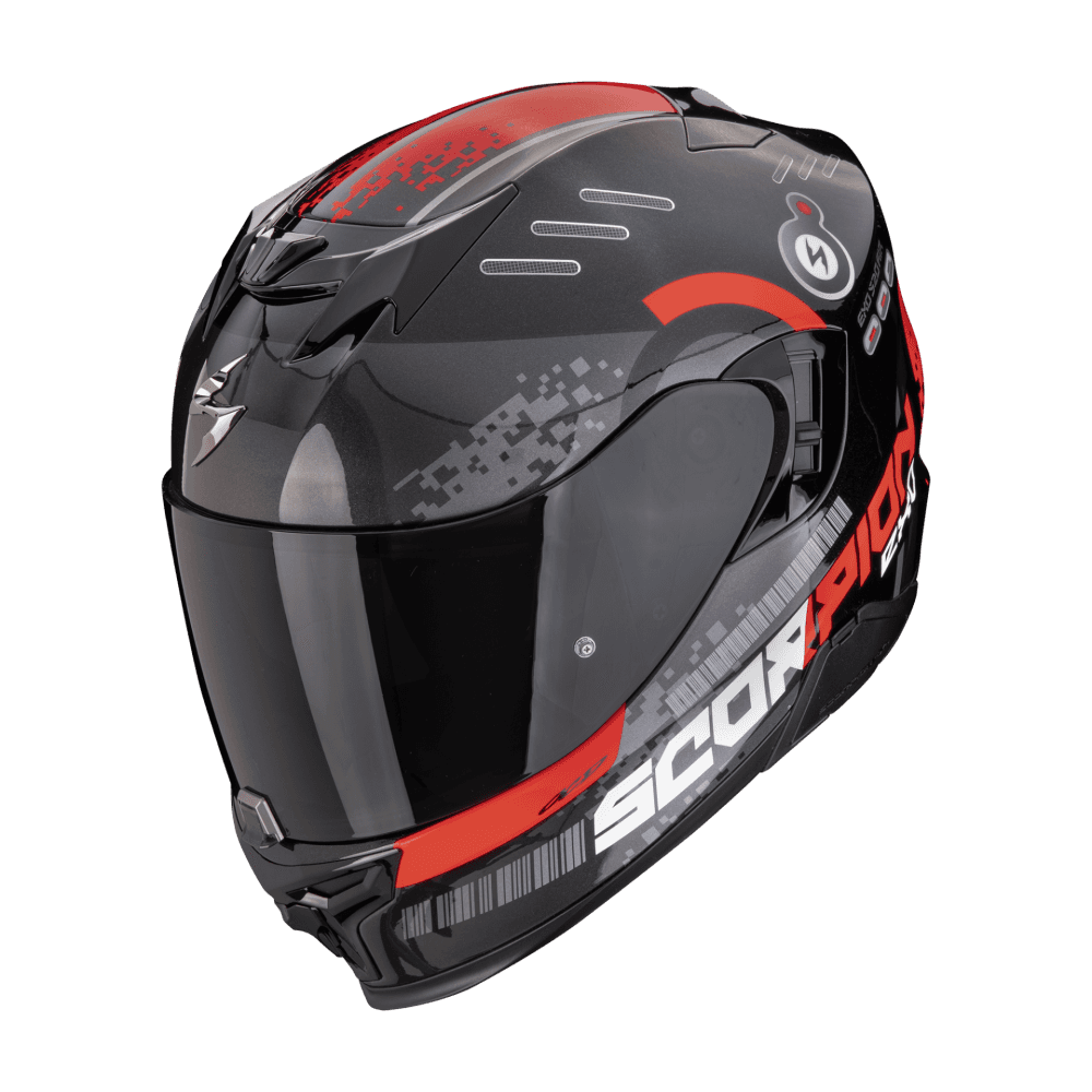 Moto přilba SCORPION EXO-520 EVO AIR TITAN metalická černo/červená