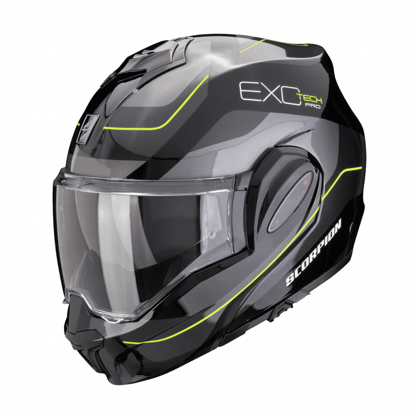 Moto přilba SCORPION EXO-TECH EVO PRO COMMUTA černo/stříbrno/fluo žlutá