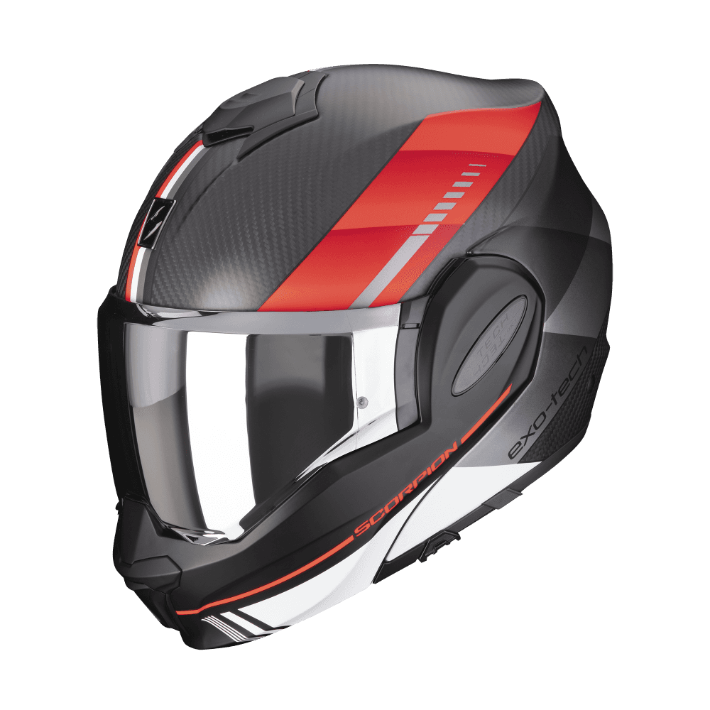 Moto přilba SCORPION EXO-TECH EVO CARBON GENUS matná černo/červená