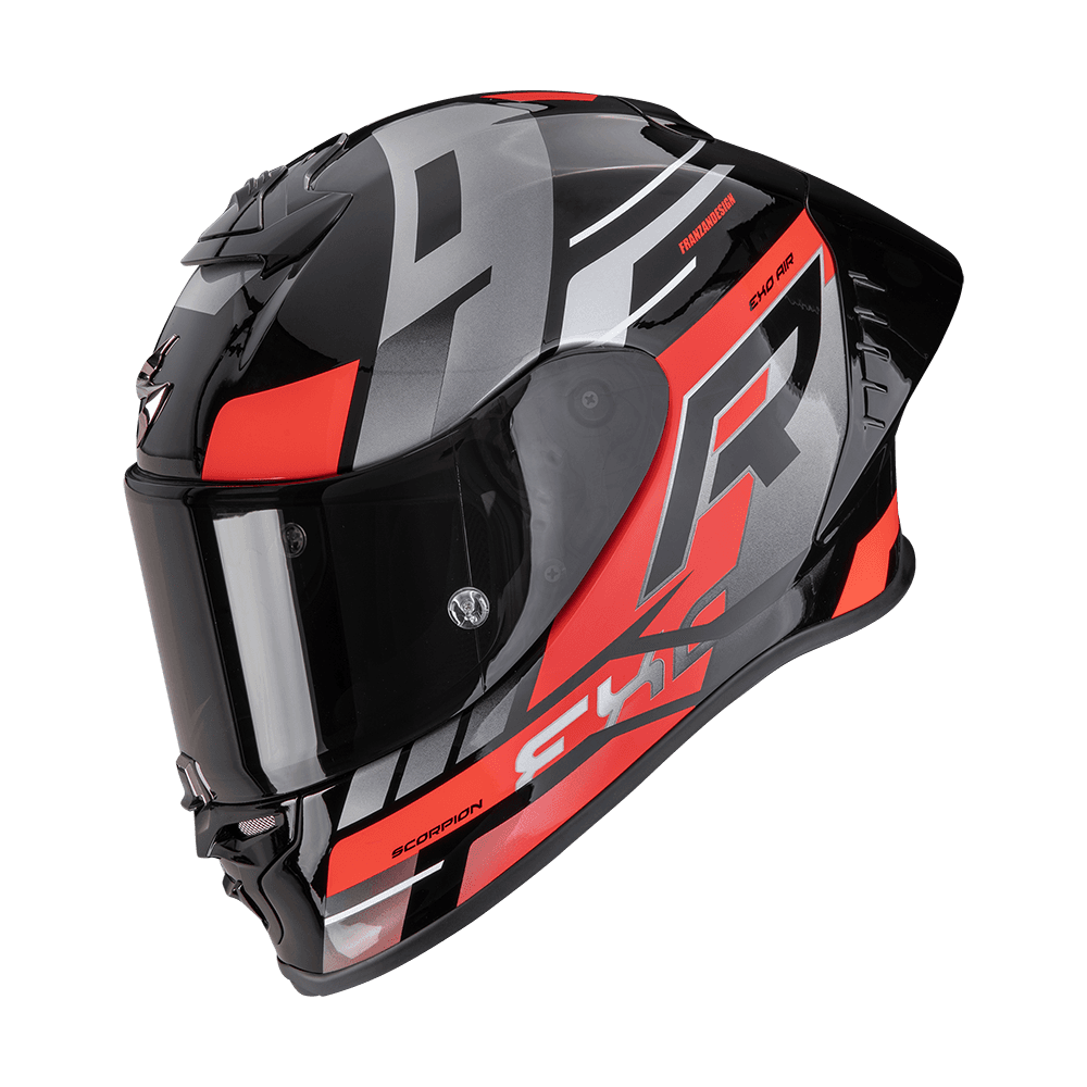 Moto přilba SCORPION EXO-R1 EVO II AIR ADRENALINE černo/červeno/stříbrná