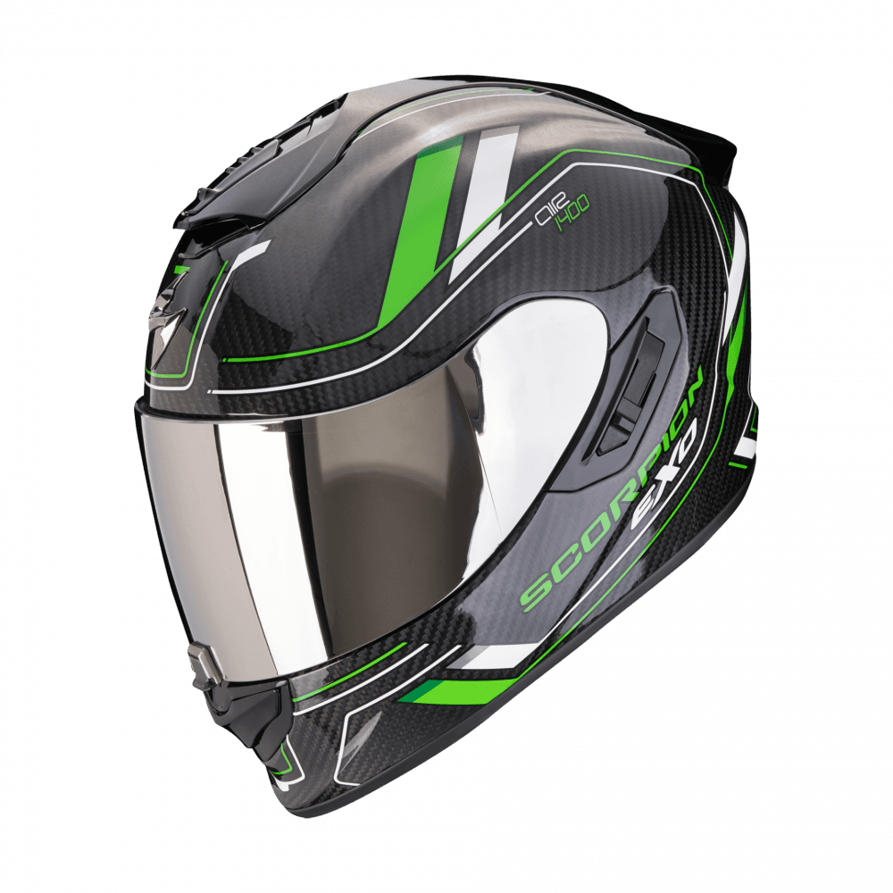 Moto přilba SCORPION EXO-1400 EVO II CARBON AIR MIRAGE černo/zelená