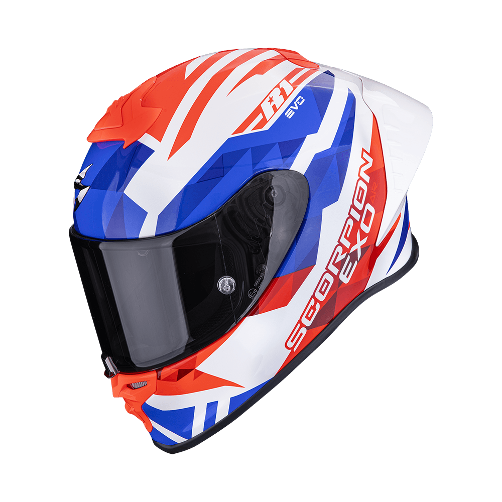Moto přilba SCORPION EXO-R1 EVO II AIR VALERE bílo/červeno/modrá