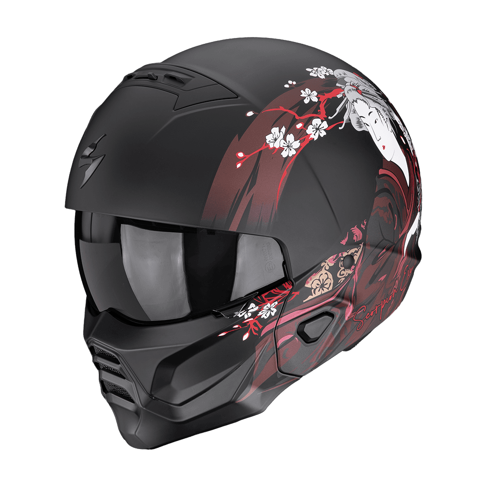 Moto přilba SCORPION EXO-COMBAT II DEMURE matná černo/červená