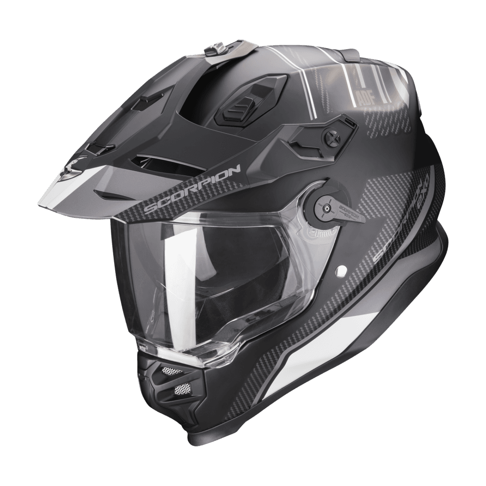 Moto přilba SCORPION ADF-9000 AIR DESERT matná černo/stříbrná