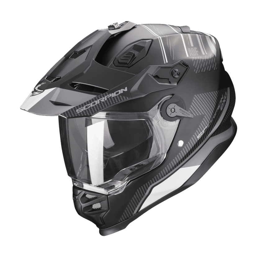Moto přilba SCORPION ADF-9000 AIR DESERT matná černo/stříbrná