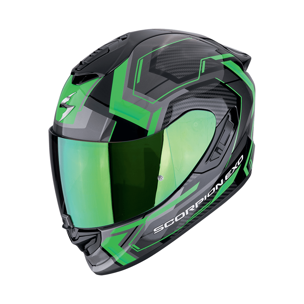 Moto přilba SCORPION EXO-1400 EVO II AIR LINART černo/zelená