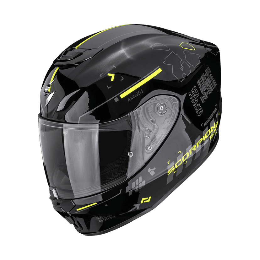 Moto přilba SCORPION EXO-391 IRON černo/fluo žlutá